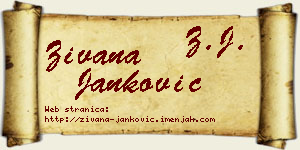 Živana Janković vizit kartica